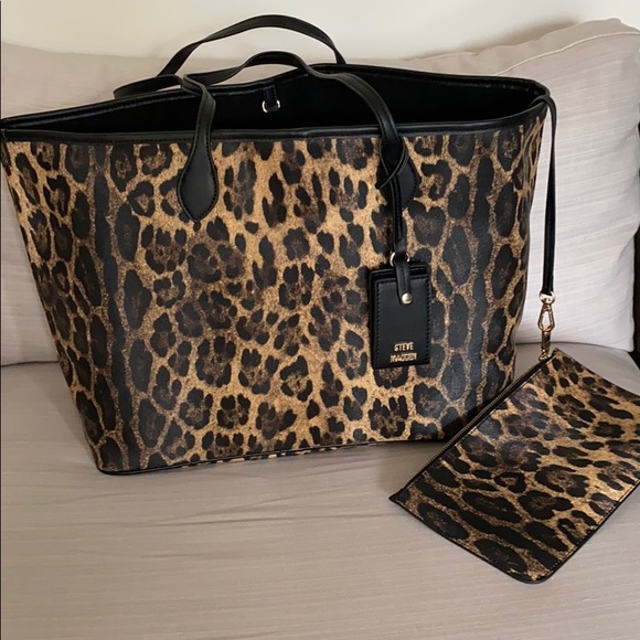 steve madden leopard tote